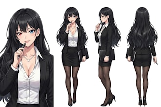 ai character design with turnaround sheet