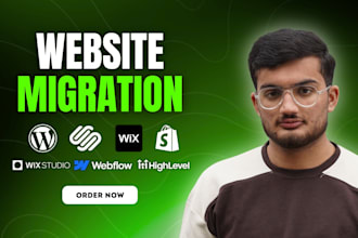 move migrate squarespace wordpress wix shopify website with same design and SEO