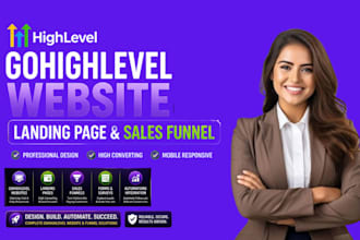 build gohighlevel website, landing page and sales funnel