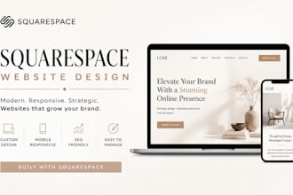 build squarespace website, design or development squarespace website