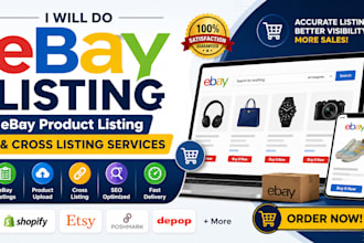 do ebay listing, ebay product listing and cross listing services