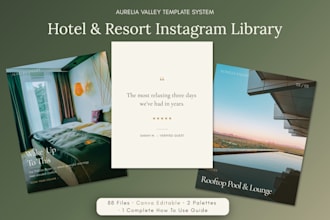 design instagram library templates in canva for boutique hotels and resorts