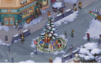 create pixel art tileset top down village ui overworld map menu tile game asset
