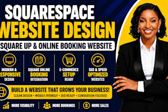 redesign squarespace business website square up, square online booking website