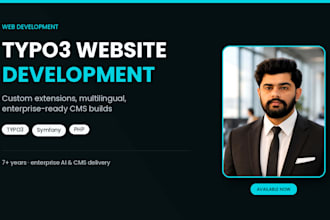 build a custom typo3 website with extensions and multilingual support