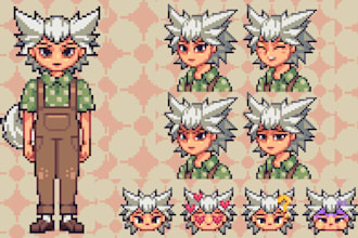create custom animated pixel art pngtuber, giftuber for twitch, veadotube stream