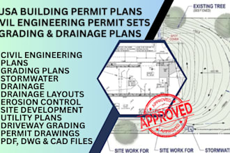 do USA civil engineering, stormwater drainage, grading plan for building permit