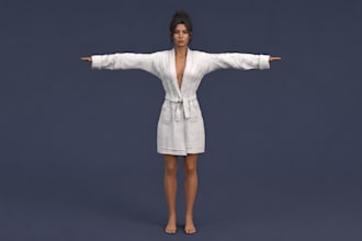 create realistic 3d female character game asset vrchat rigging,animation,texture