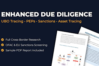 do enhanced due diligence, ubo tracing, and sanctions risk report
