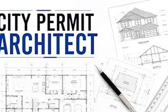 city permit architect, 2d floor plan, construction permit drawing