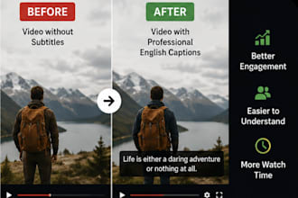 add accurate english subtitles to videos and edit photo professionaly