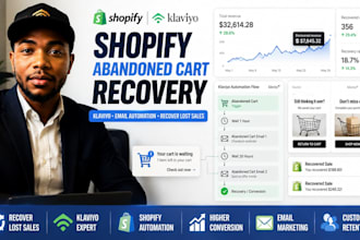 setup shopify abandoned cart recovery klaviyo email automation to increase sales