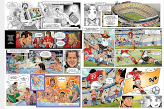 draw comic graphic novel, comic strip, graphics novel arts, color comic pages