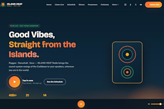 design a professional online radio station website with live player