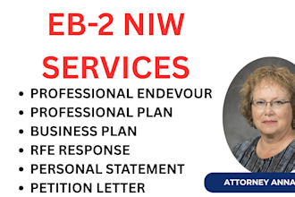 draft uscis compliant eb2 niw professional endeavor plan