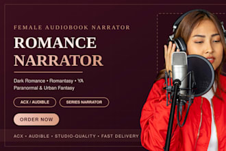be your female romance, dark romance, and romantasy audiobook narrator