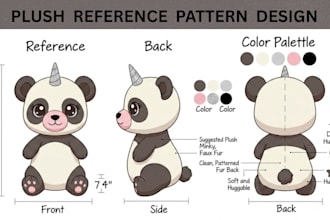 design a pro custom plushie reference pattern stuffed animals and plush toys