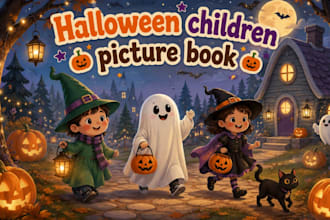 halloween children storybook christmas storybook and halloween book illustration