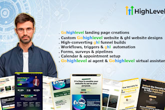 design gohighlevel saas crm virtual assistant ghl website funnels email workflow