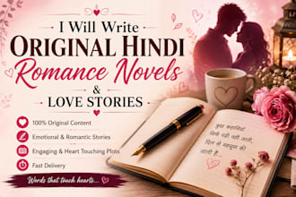 write original hindi romance novels and love stories