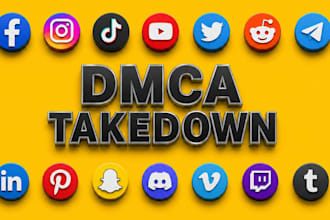 send dmca notices to takedown facebook reddit insta youtube tiktok and telegram
