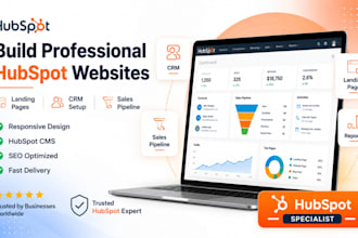 build responsive hubspot CRM website, landing page,setup hubspot sales pileline