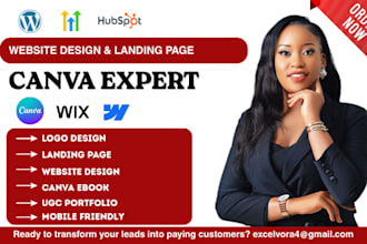 build responsive canva website design canva landing page canva website canva
