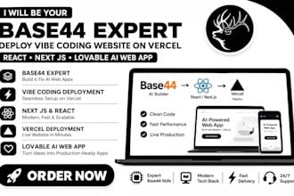 base44 expert vibe coding deploy website vercel react next js lovable ai web app