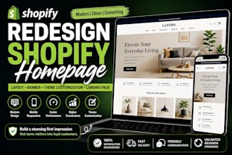 redesign shopify homepage layout banner theme customization landing page