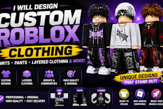design custom robox clothing, layered clothing, shirts and pants