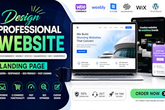 design woocommerce weebly site123 squarespace wix wordpress website landing page