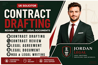 be your UK solicitor for contract drafting, demand letter, legal contract review