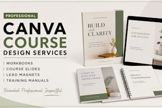 design branded canva online course workbooks, slides, lead magnets, and manuals