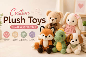 create custom plush toys and personalized stuffed animal dolls for gifts