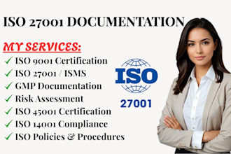provide iso 9001, 45001, 14001, 27001, iso27001, gmp certification