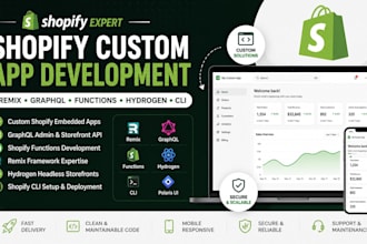 develop shopify custom remix embedded graphql functions hydrogen HTML cli app