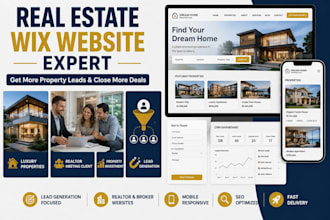 design a wix real estate website for realtors, brokers, and investors