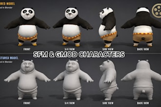 rig, port or create gmod player model sfm model mmd tf2 cs2 l4d2 vrchat avatar