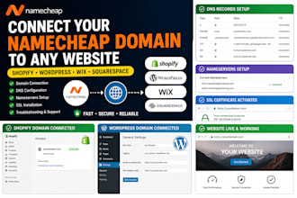 connect namecheap domain to shopify wordpress wix squarespace