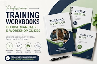 design professional training workbooks, format course manuals, workshop guide