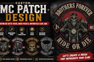 design custom mc motorcycle club logo and patch