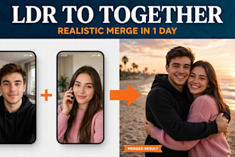 merge your ldr couple selfie into one realistic photo