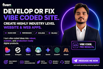 develop or fix lovable ai web apps, saas mvp, vibe coding, replit ai, loveable