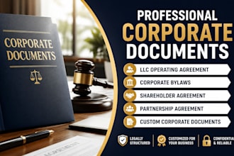 draft llc operating agreement, bylaws, shareholder agreement, partnership doc