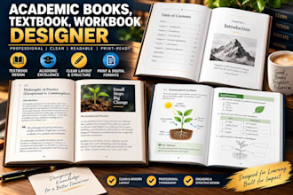 design professional educational textbook for school in indesign