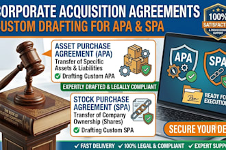 draft custom corporate asset purchase and stock purchase agreements