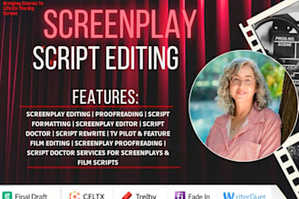 edit, proofread, format screenplay film script tv pilot feature film script