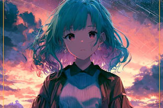 design anime cartoon cover art for your album cover artwork