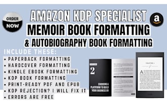 format your memoir or autobiography book for amazon kdp