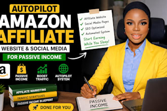 create autopilot amazon affiliate website and social medial page for income